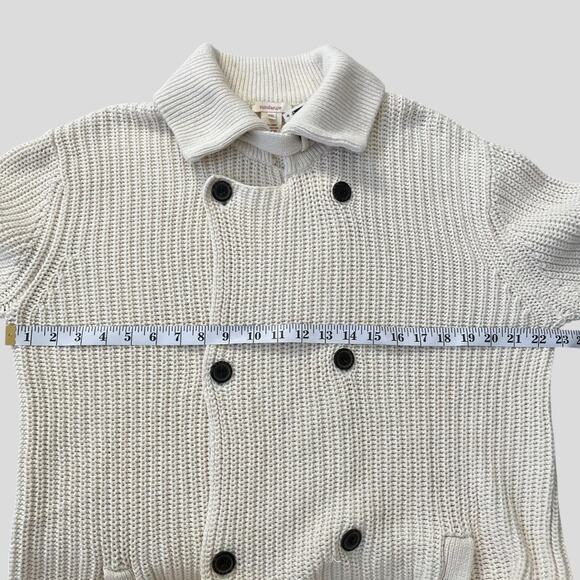Sundance Chunky Knit Cardigan Sweater Double Breasted Pockets Ivory XXL - Picture 10 of 11